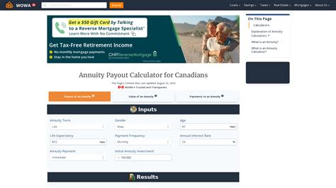 fixed immediate annuity calculator canada.